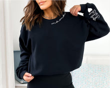 Custom Mama Sweatshirt with Kid Name on Sleeve Sweatshirt & Hoodie