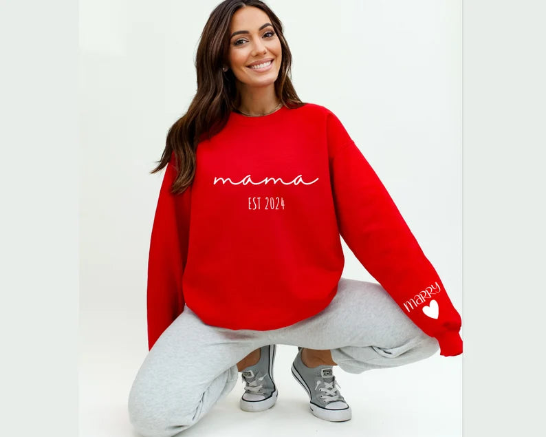 Custom Mama Sweatshirt With Kids Names and Birth Date, Sweatshirt & Hoodie
