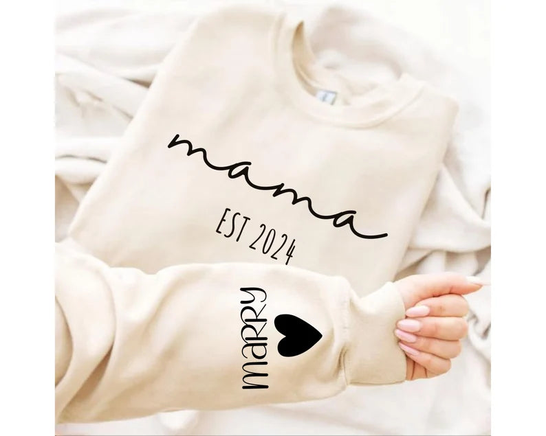 Custom Mama Sweatshirt With Kids Names and Birth Date, Sweatshirt & Hoodie